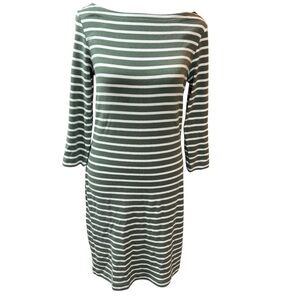 GAP Green Sheath‎ Dress with Bateau Neckline and 3/4 Sleeves